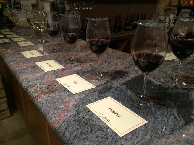 The lineup of scent-enhanced wines.